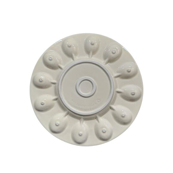 Vintage Treasure Craft Deviled Egg Tray with Flowers in a Basket - Picture 2 of 2